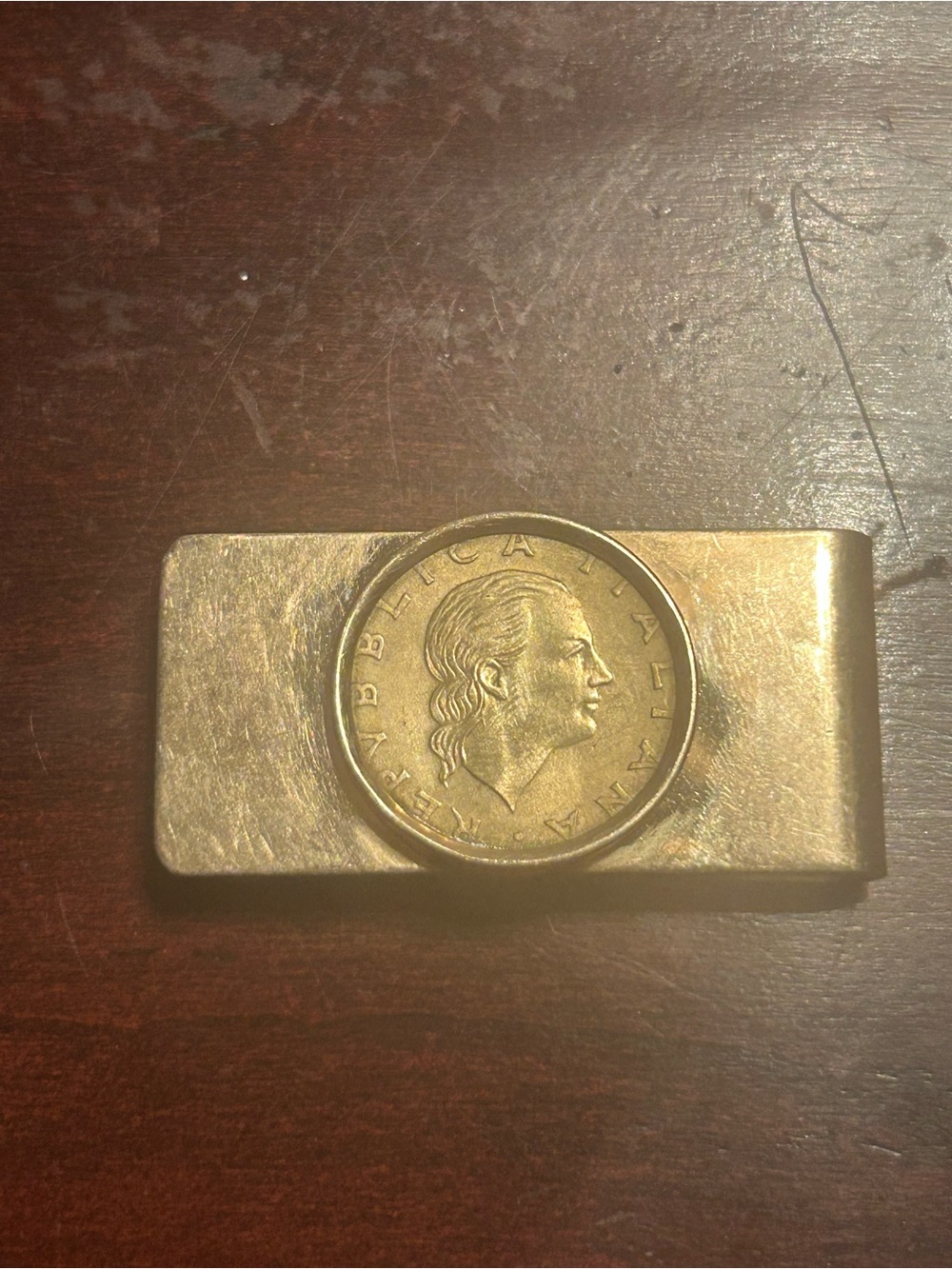 Vintage Italian Coin 12K Gold Filled Money Clip